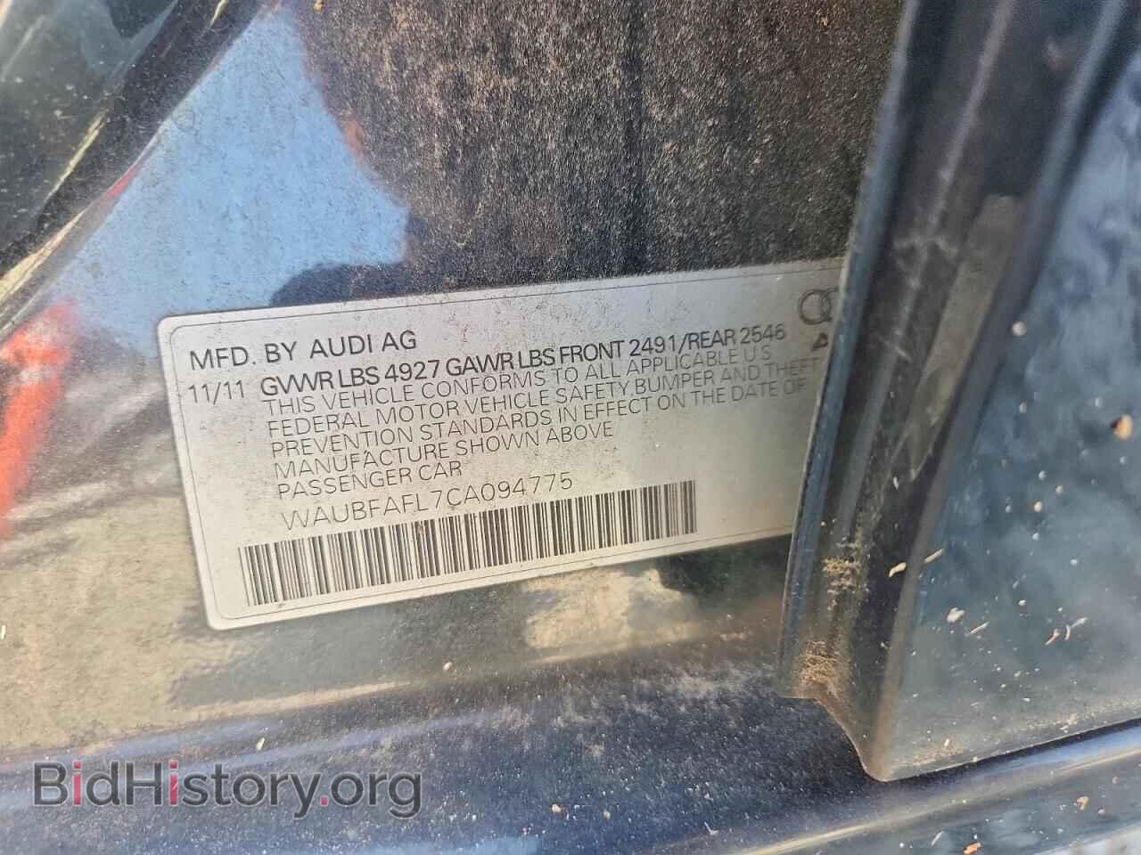 2012 AUDI A4 - VIN: WAUBFAFL7CA094775 - Фото 12