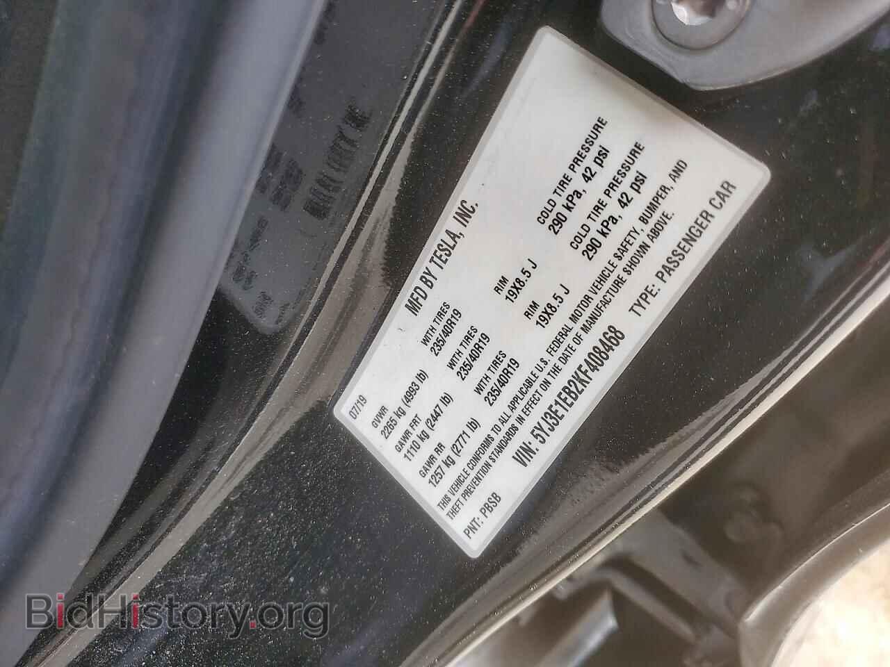 2019 TESLA MODEL 3 - VIN: 5YJ3E1EB2KF408468 - Photo 13