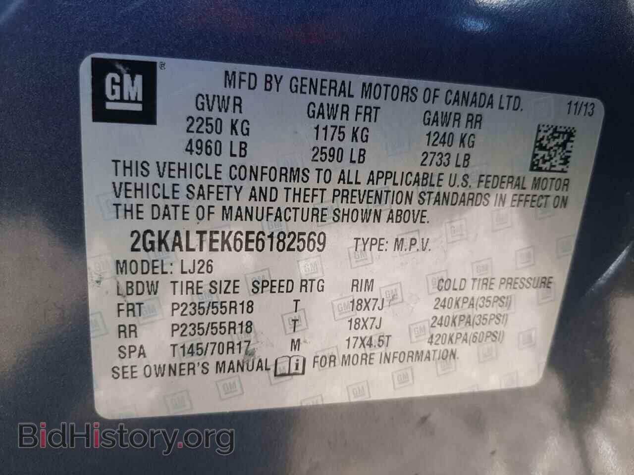 2014 GMC TERRAIN - VIN: 2GKALTEK6E6182569 - Photo 10