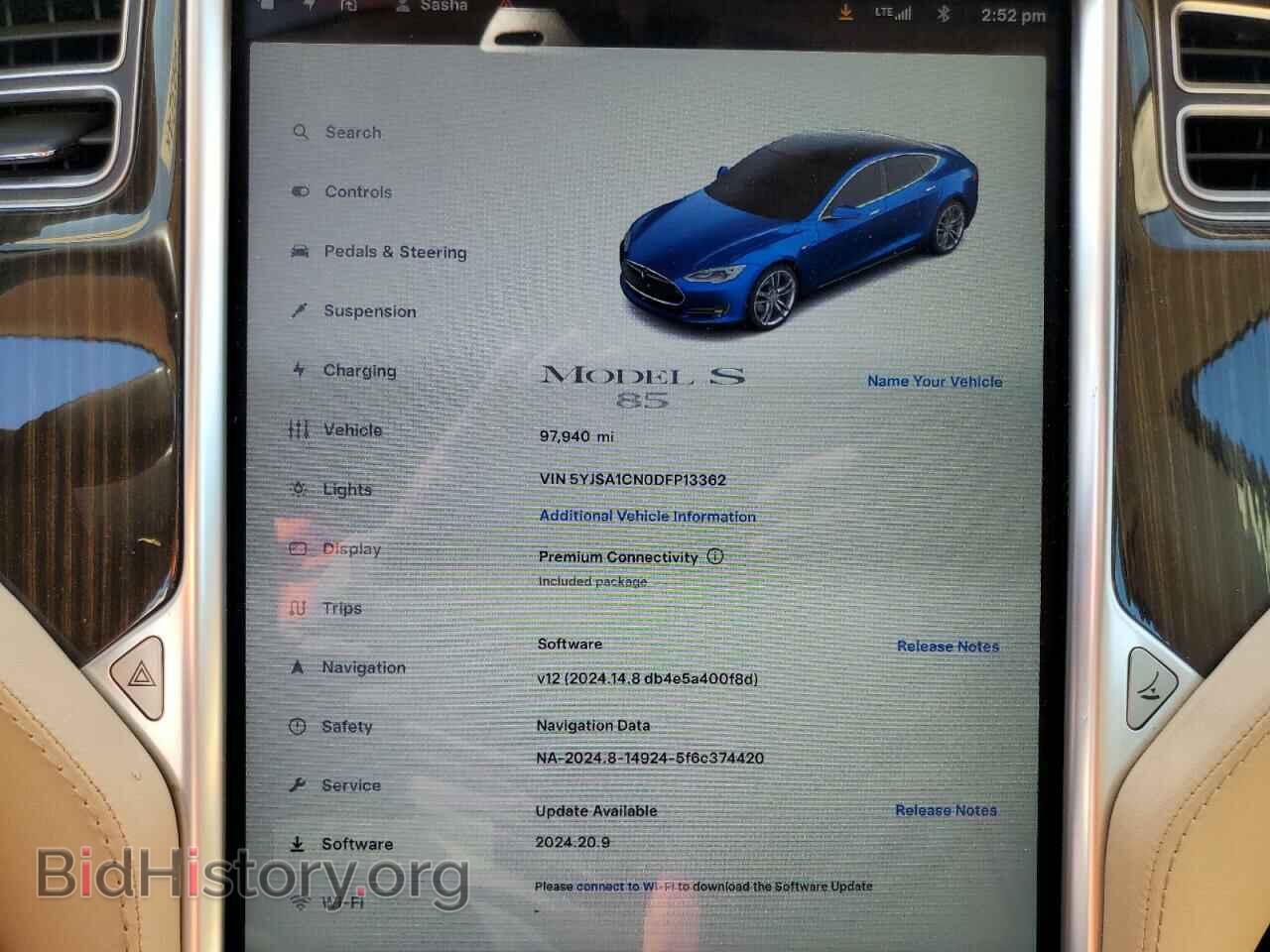 2013 TESLA MODEL S - VIN: 5YJSA1CN0DFP13362 - Photo 9