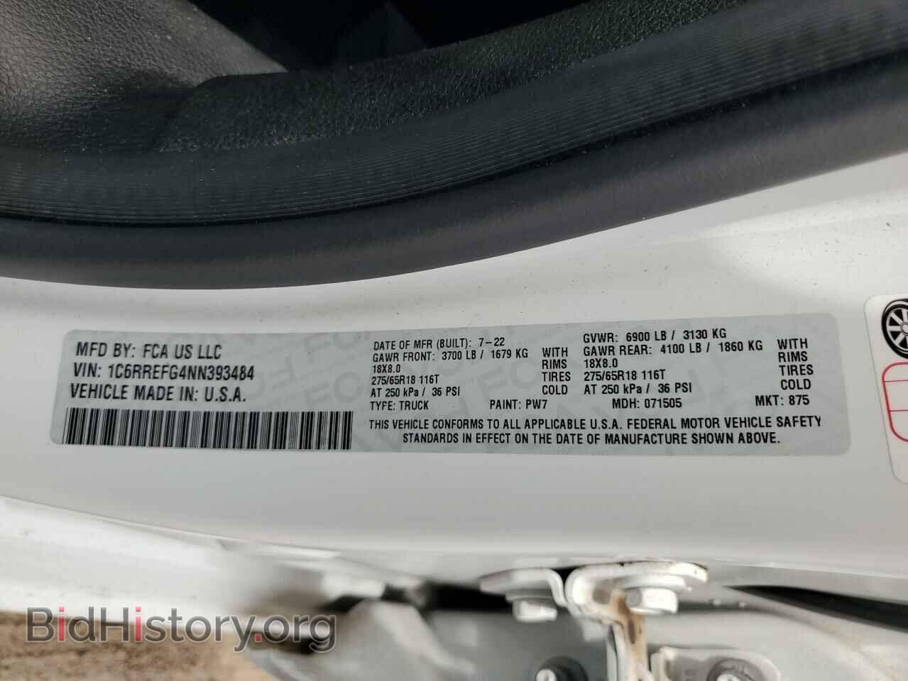 2022 RAM 1500 - VIN: 1C6RREFG4NN393484 - Фото 12
