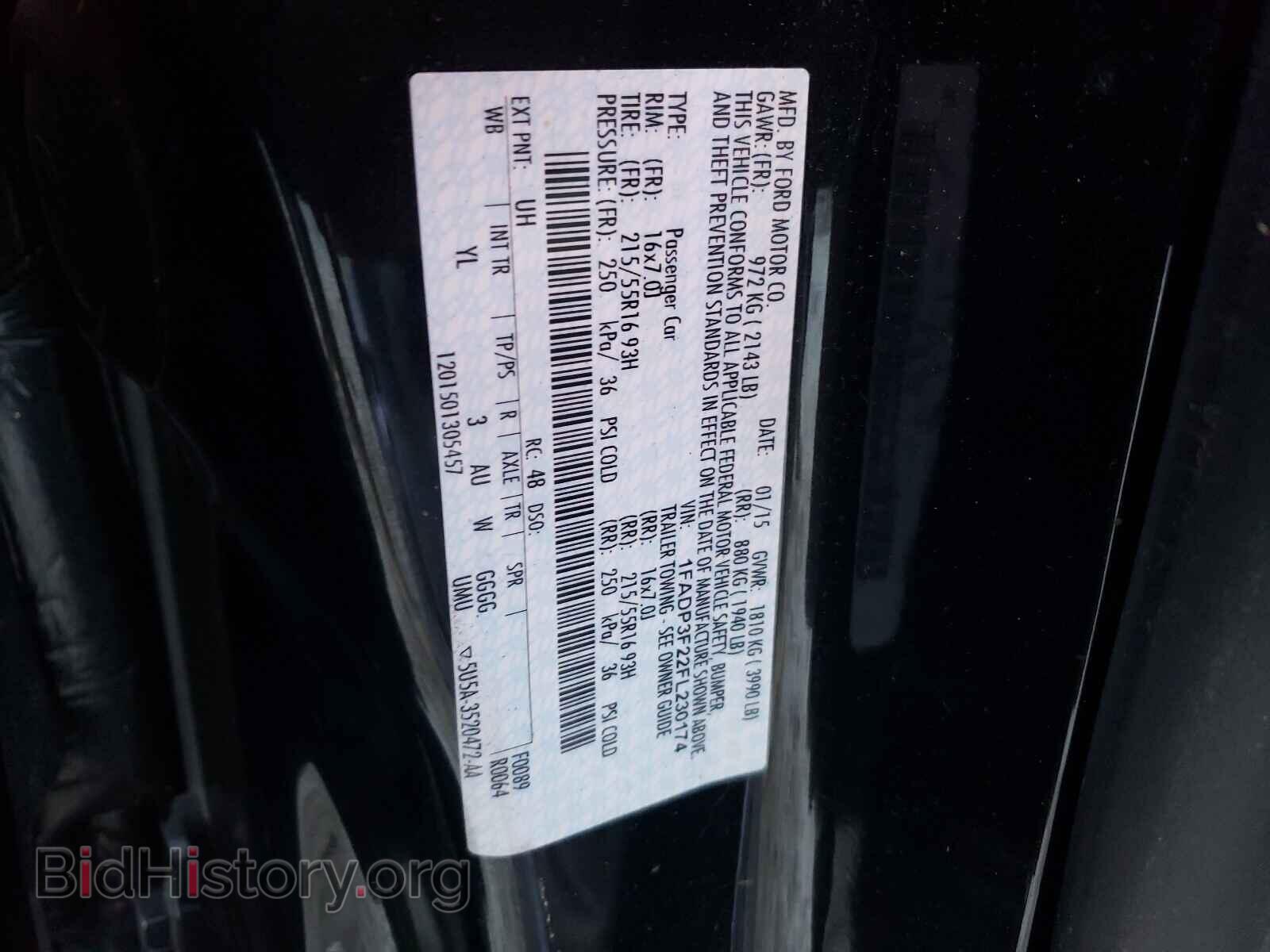 2015 FORD FOCUS - VIN: 1FADP3F22FL230174 - Фото 10