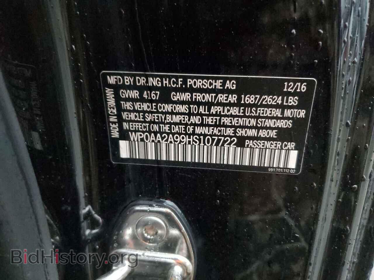 2017 PORSCHE 911 - VIN: WP0AA2A99HS107722 - Фото 10