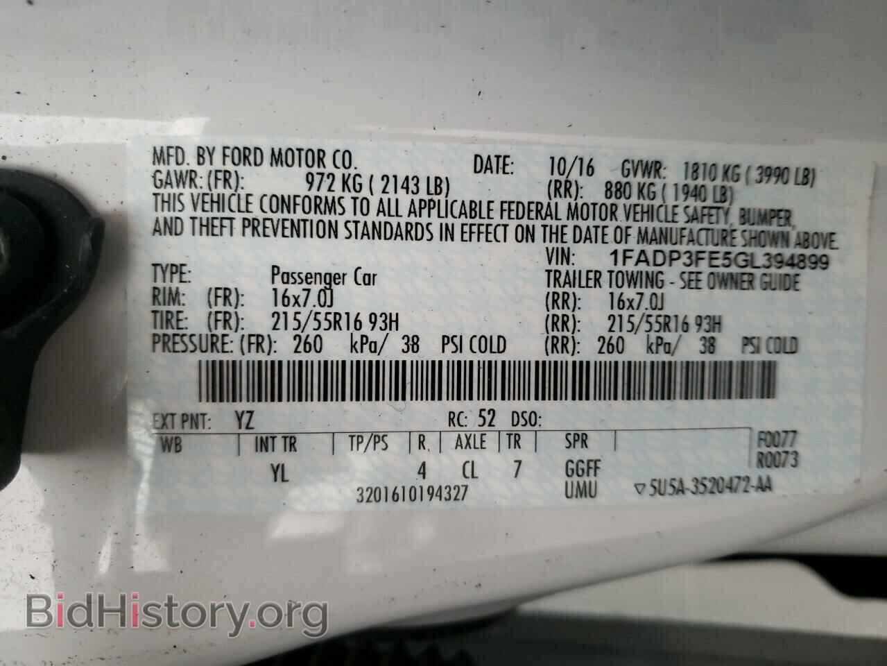 2016 FORD FOCUS - VIN: 1FADP3FE5GL394899 - Фото 10