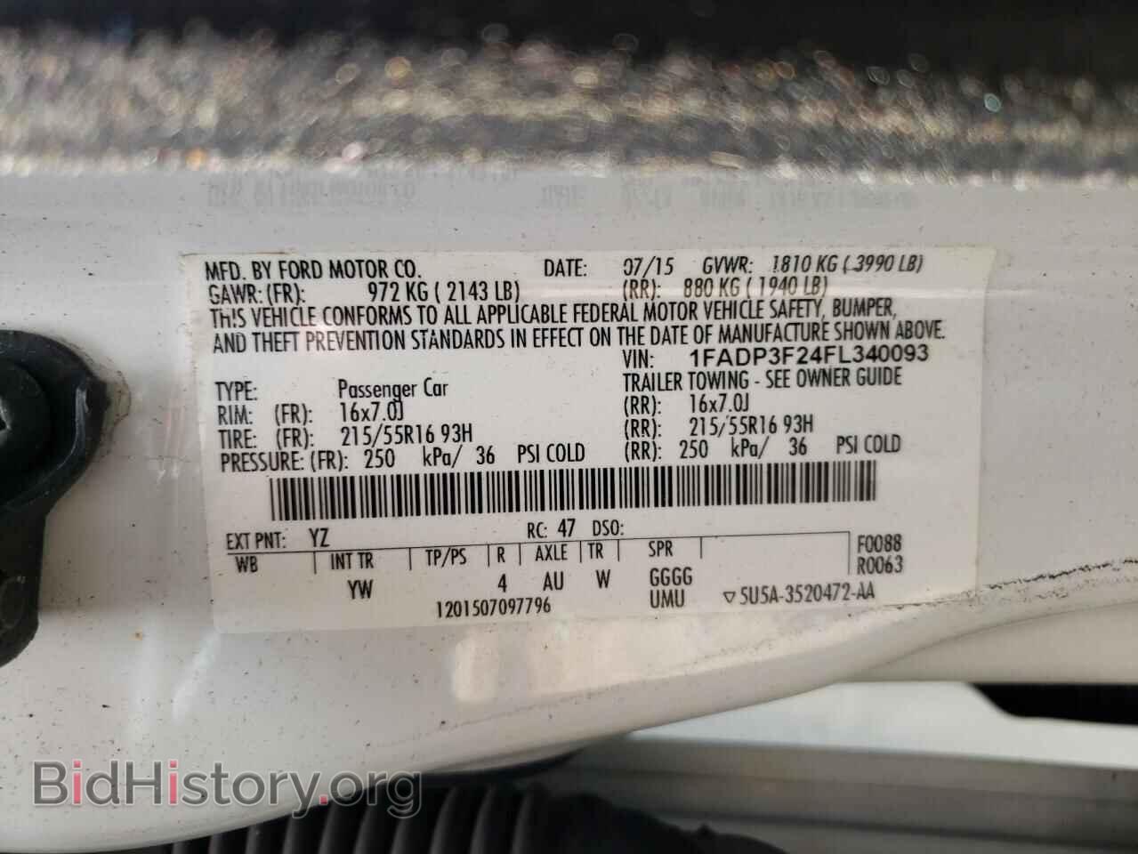2015 FORD FOCUS - VIN: 1FADP3F24FL340093 - Фото 12