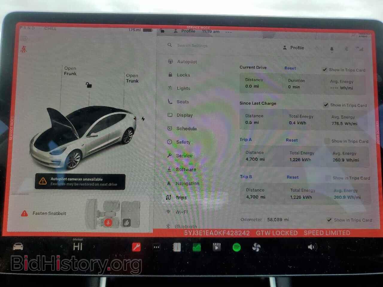 2019 TESLA MODEL 3 - VIN: 5YJ3E1EA0KF428242 - Photo 9