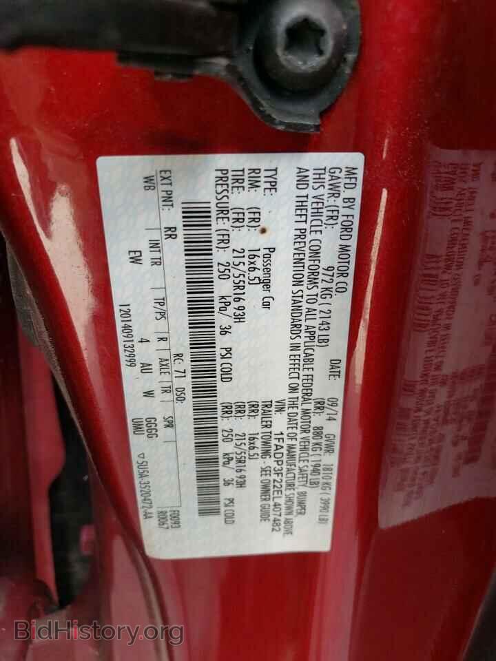 2014 FORD FOCUS - VIN: 1FADP3F22EL407482 - Фото 12