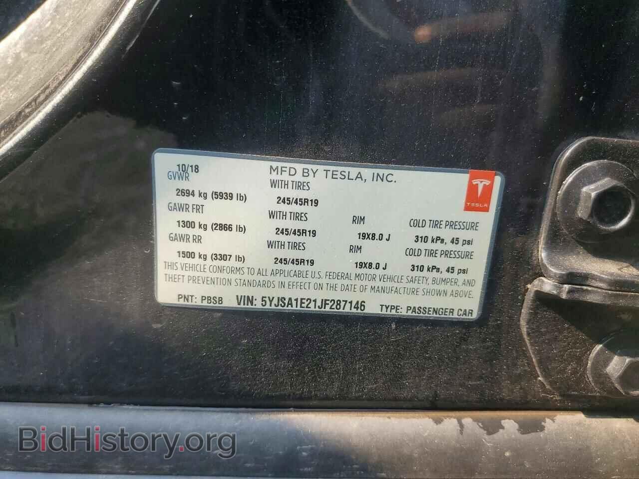 2018 TESLA MODEL S - VIN: 5YJSA1E21JF287146 - Photo 13