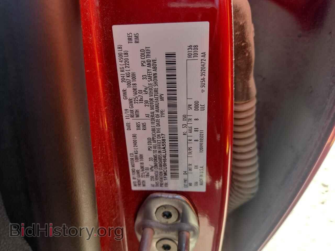 2020 FORD ESCAPE - VIN: 1FMCU9H64LUA55817 - Photo 12