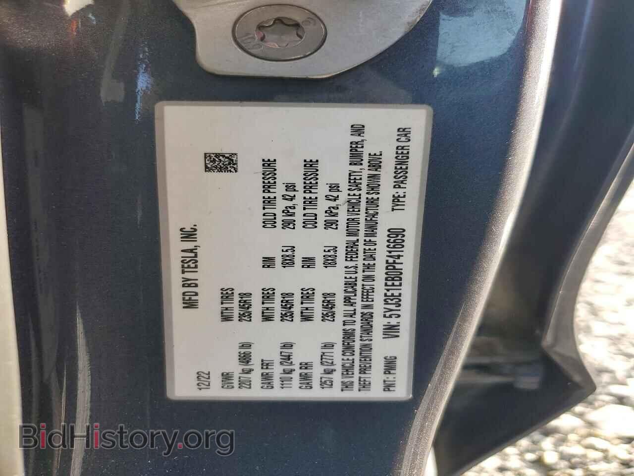 2023 TESLA MODEL 3 - VIN: 5YJ3E1EB0PF416690 - Фото 12