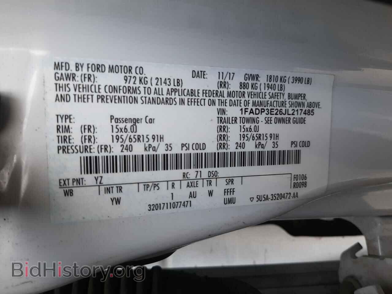 2018 FORD FOCUS - VIN: 1FADP3E26JL217485 - Photo 10