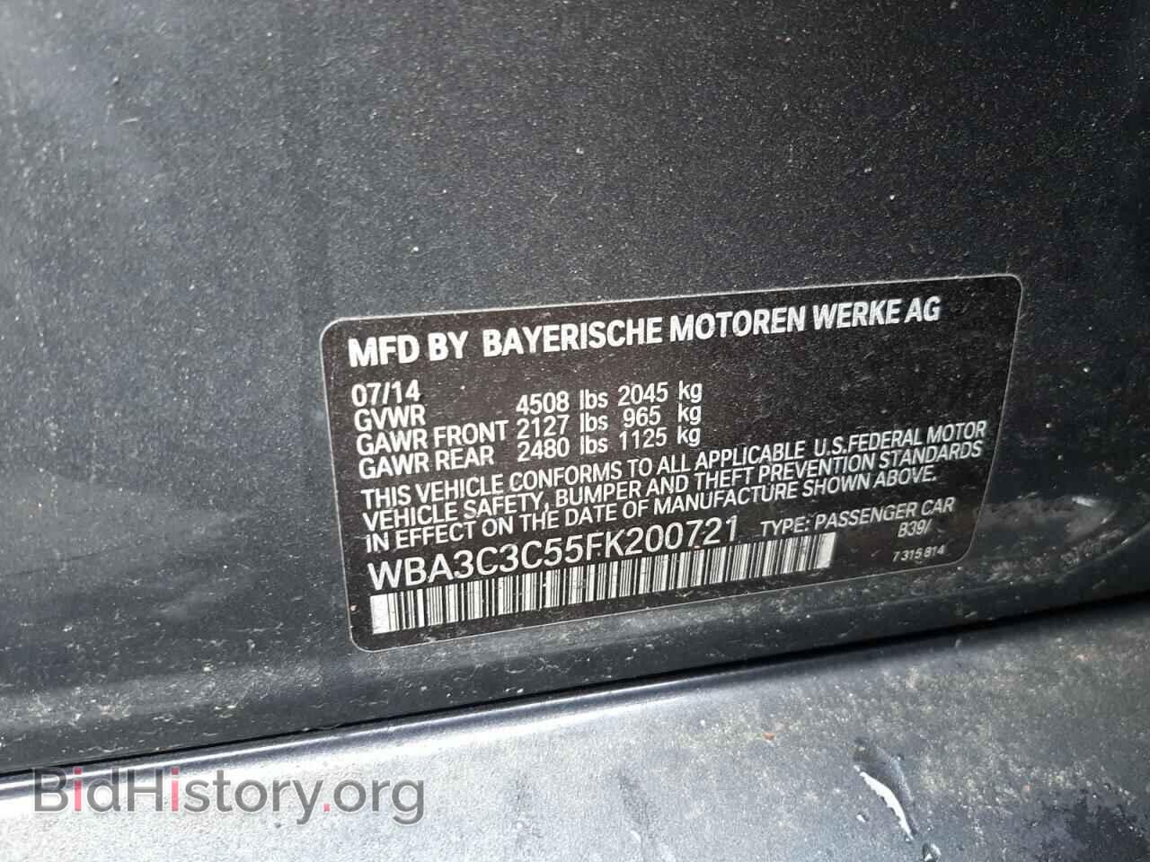 2015 BMW 3 SERIES - VIN: WBA3C3C55FK200721 - Фото 10