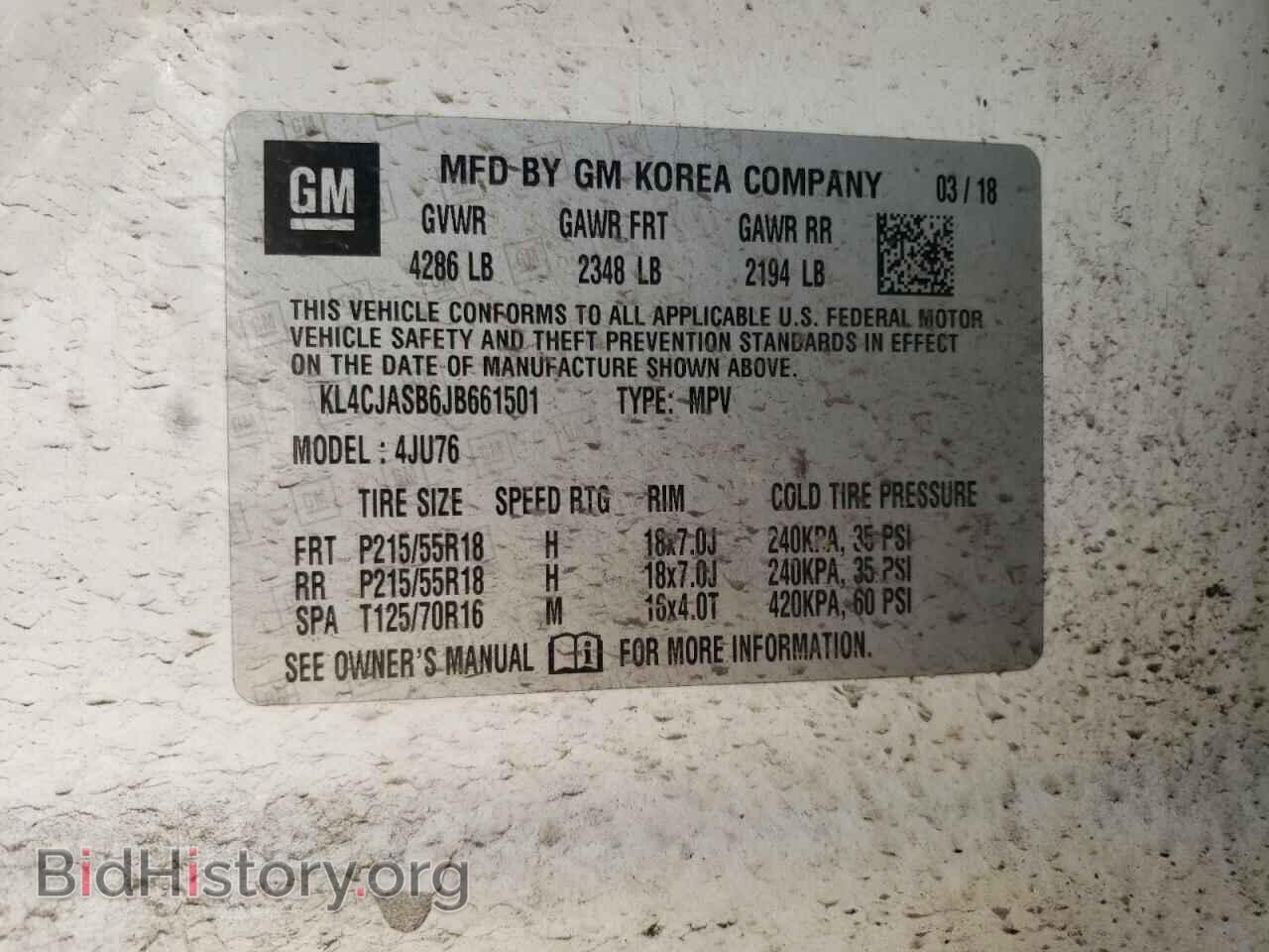2018 BUICK ENCORE - VIN: KL4CJASB6JB661501 - Photo 10