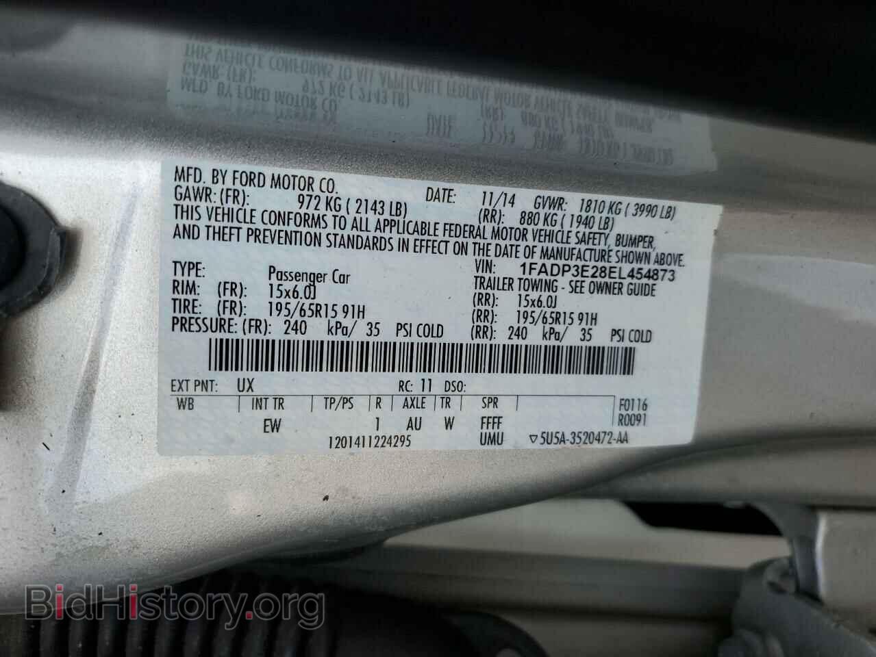 2014 FORD ALL Models - VIN: 1FADP3E28EL454873 - Photo 12