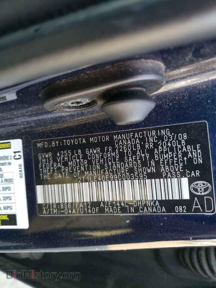 2009 TOYOTA COROLLA - VIN: 2T1LE40E99C003595 - Фото 10