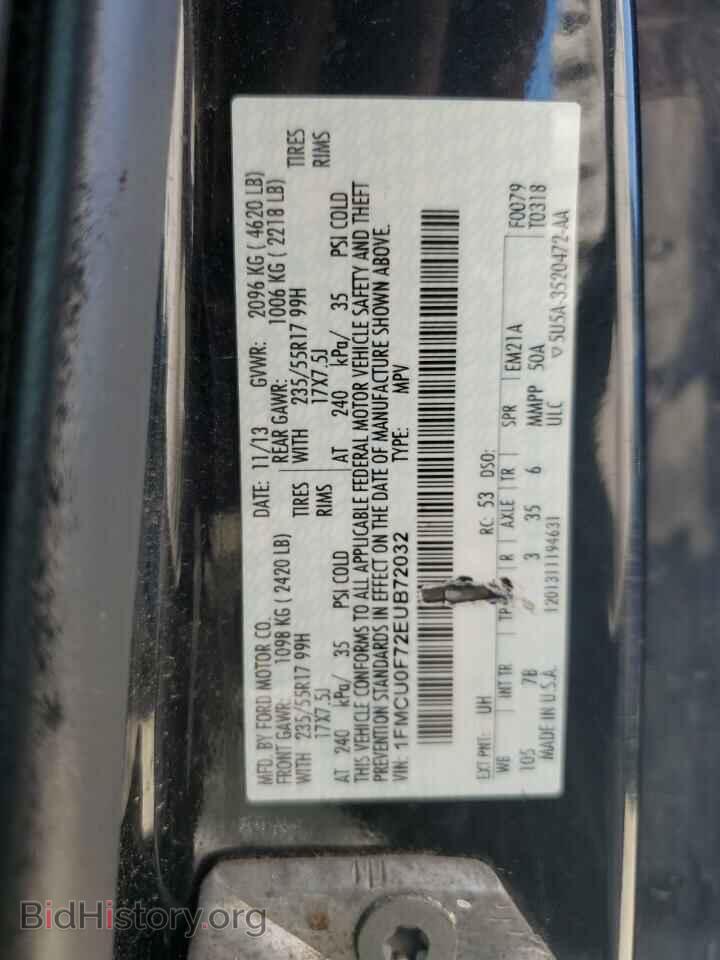 2014 FORD ESCAPE - VIN: 1FMCU0F72EUB72032 - Фото 13