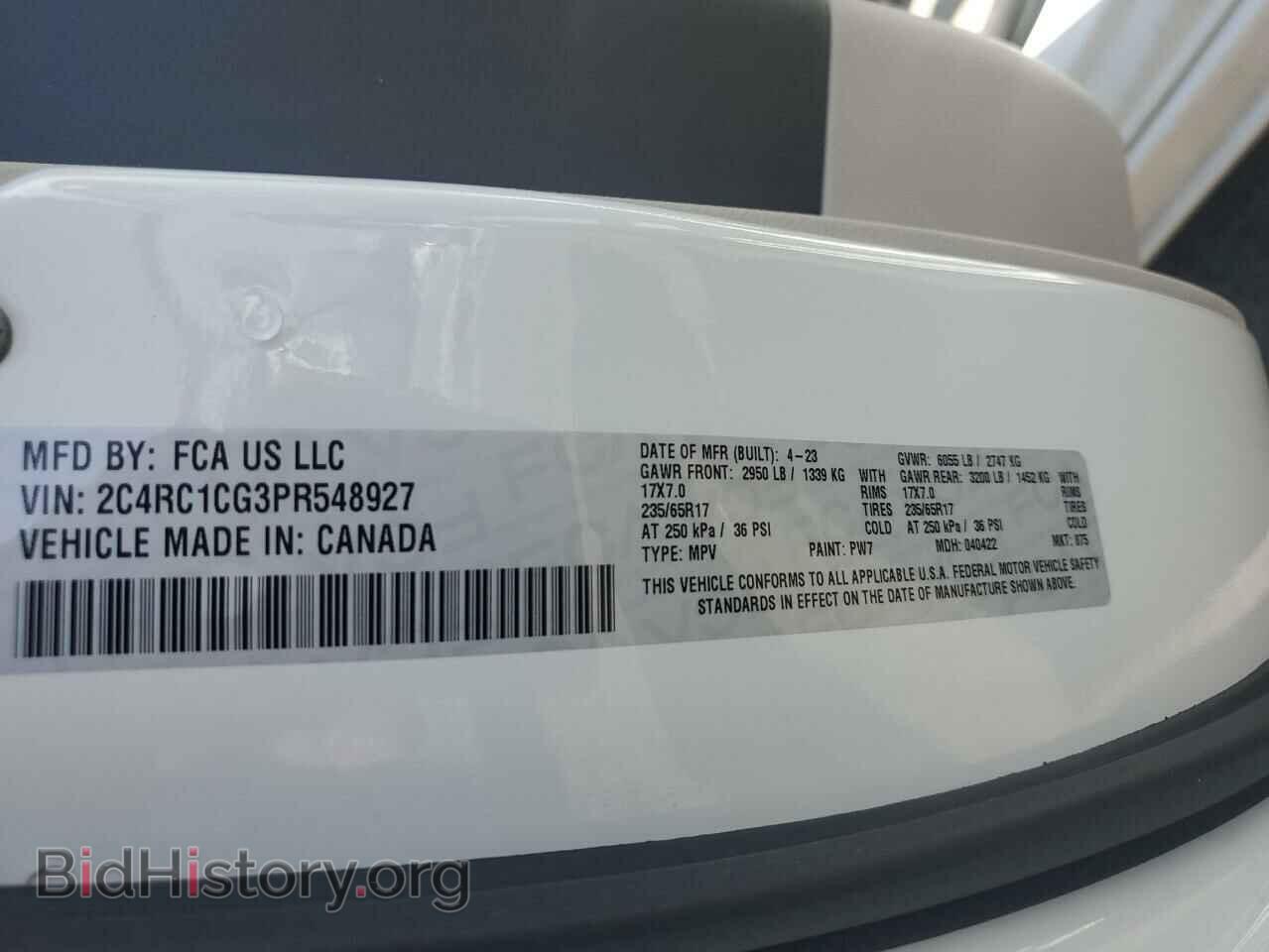 2023 CHRYSLER MINIVAN - VIN: 2C4RC1CG3PR548927 - Фото 14