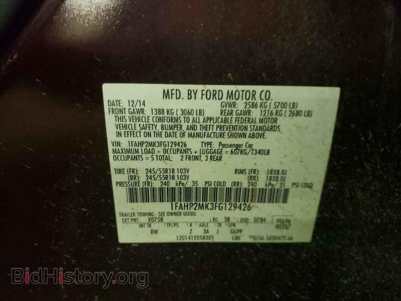 2015 FORD TAURUS - VIN: 1FAHP2MK3FG129426 - Фото 10