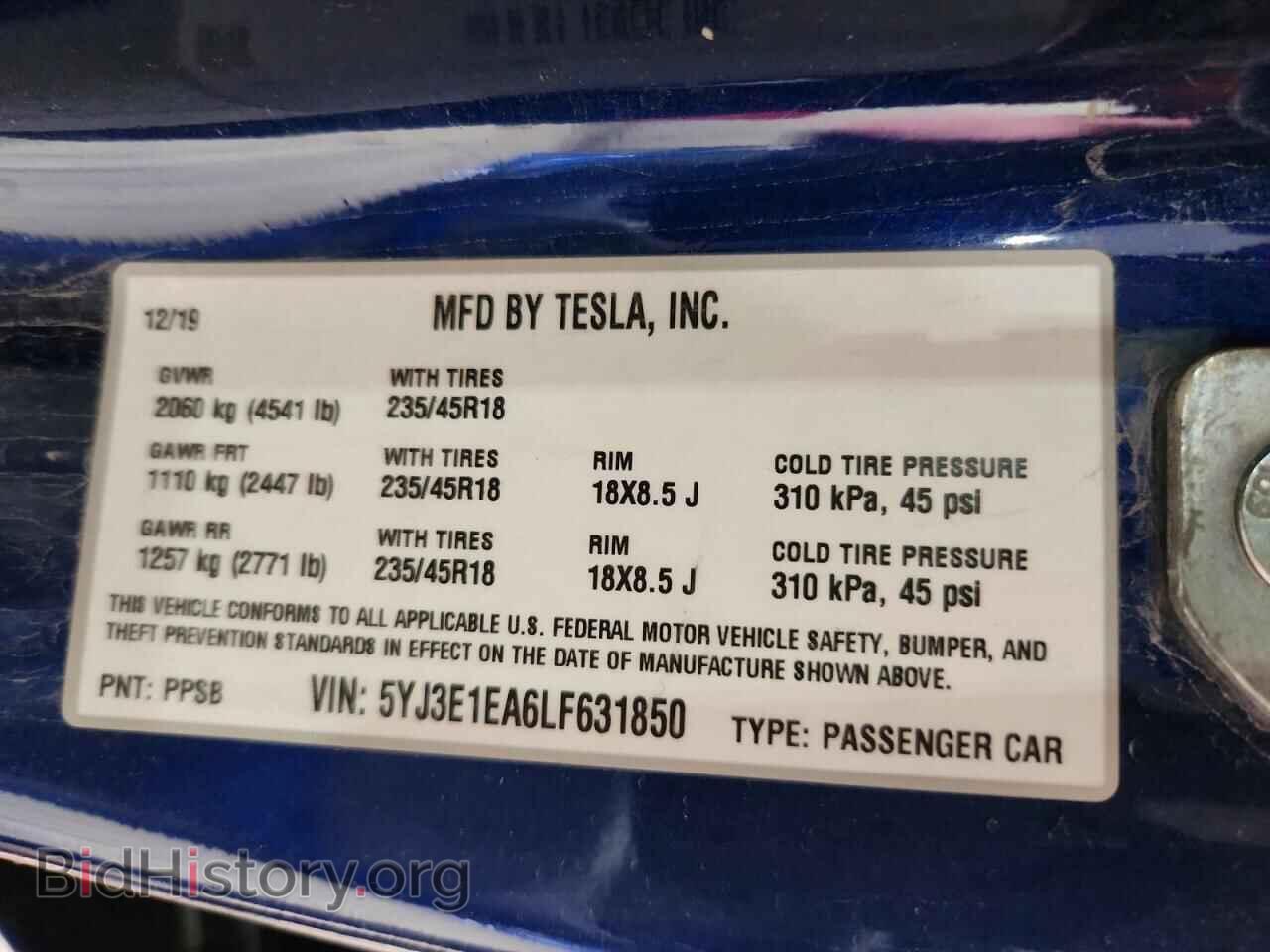 2020 TESLA MODEL 3 - VIN: 5YJ3E1EA6LF631850 - Photo 12