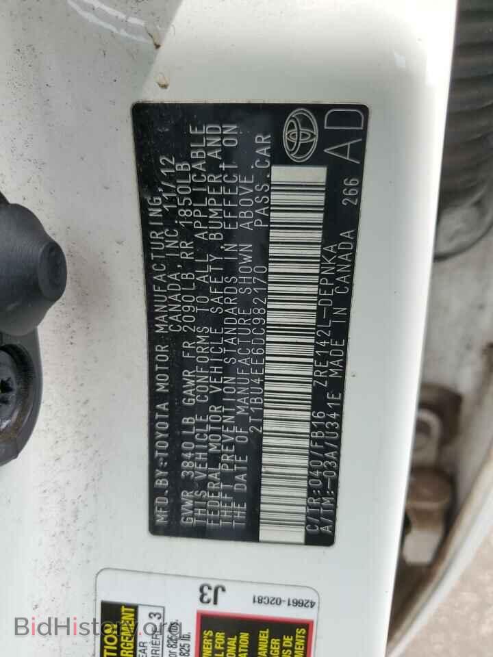 2013 TOYOTA COROLLA - VIN: 2T1BU4EE6DC982170 - Фото 12