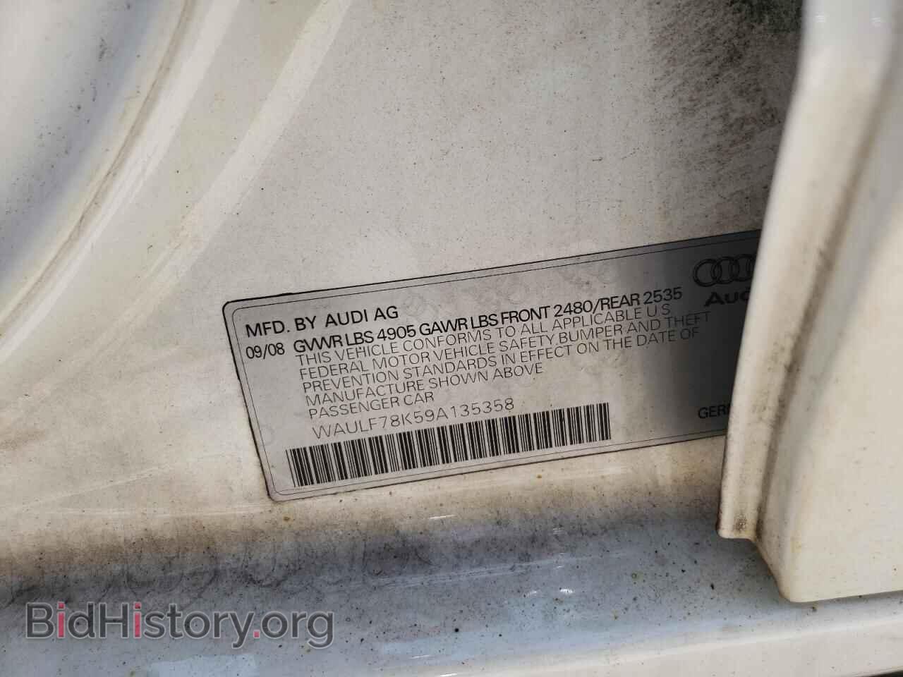 2009 AUDI A4 - VIN: WAULF78K59A135358 - Фото 12