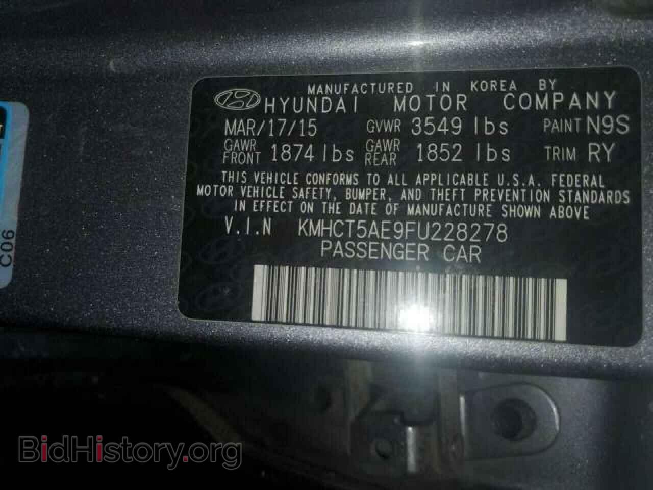 2015 HYUNDAI ACCENT - VIN: KMHCT5AE9FU228278 - Фото 10