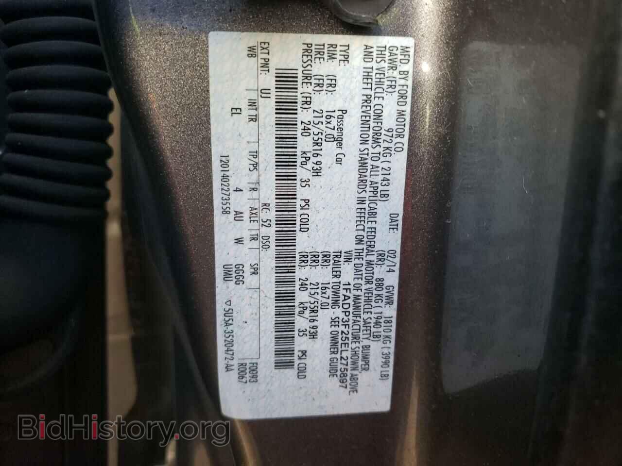 2014 FORD FOCUS - VIN: 1FADP3F25EL275897 - Фото 10
