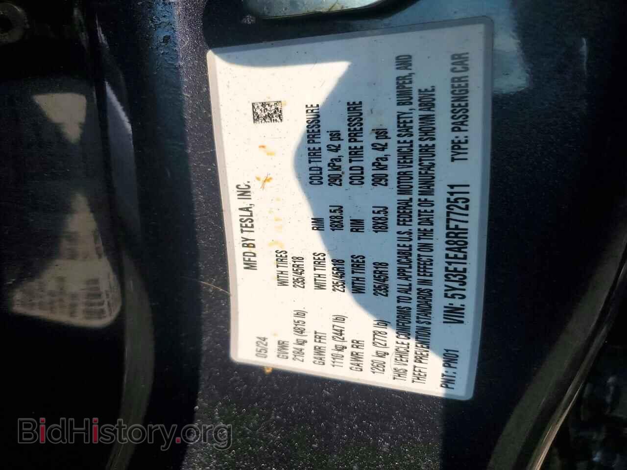 2024 TESLA MODEL 3 - VIN: 5YJ3E1EA8RF772511 - Фото 12