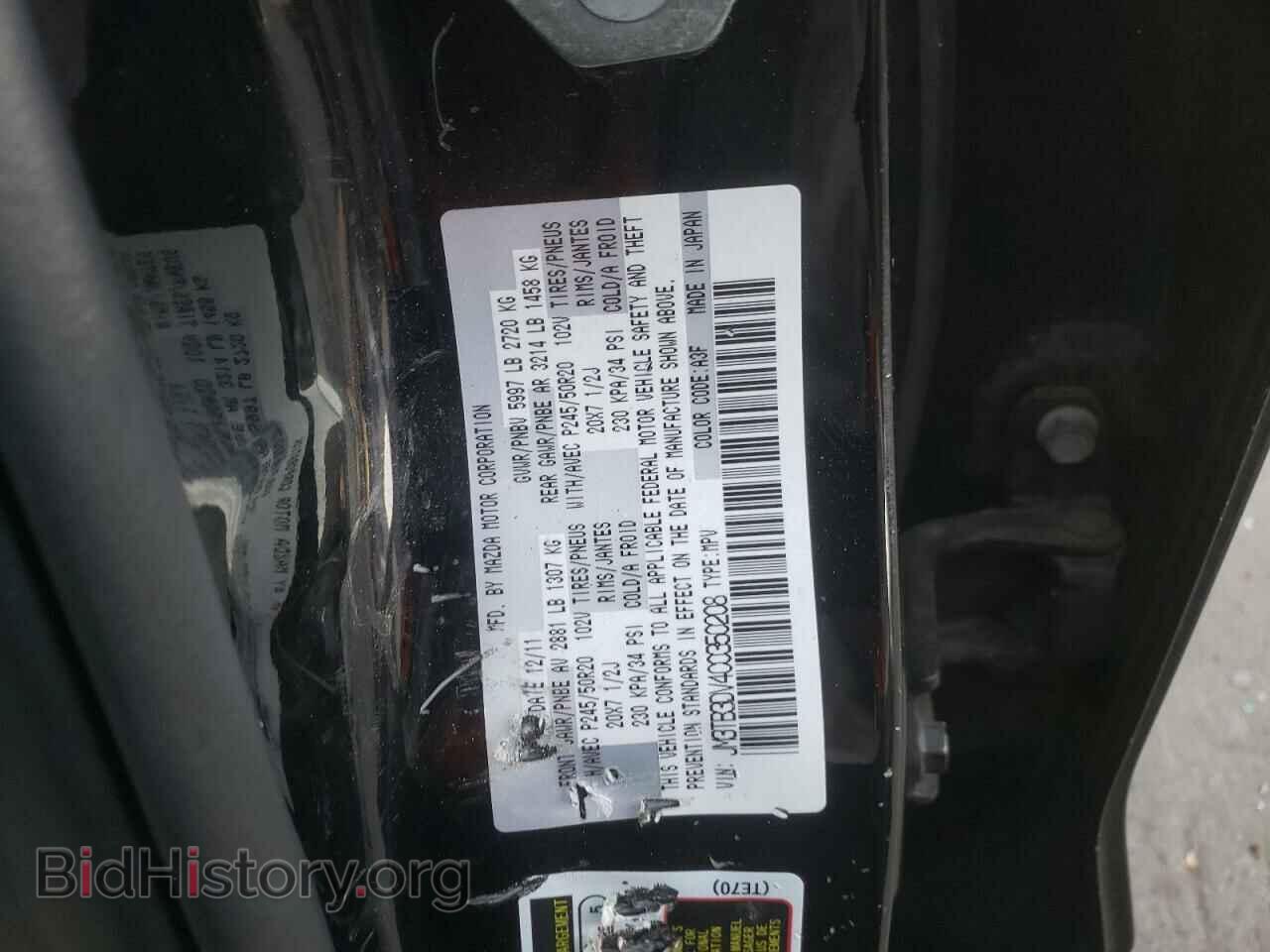 2012 MAZDA CX-9 - VIN: JM3TB3DV4C0350208 - Фото 10