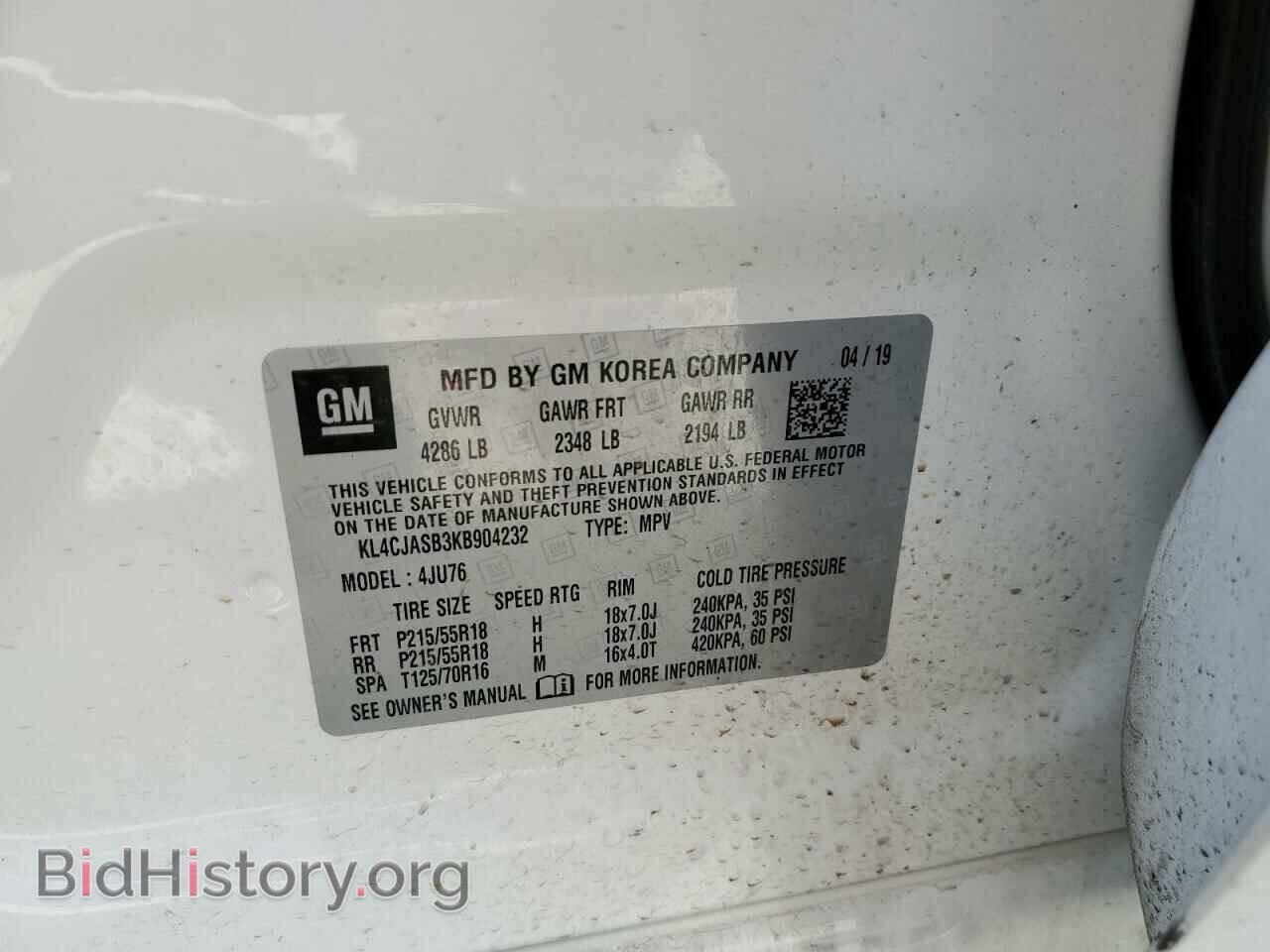 2019 BUICK ENCORE - VIN: KL4CJASB3KB904232 - Photo 13