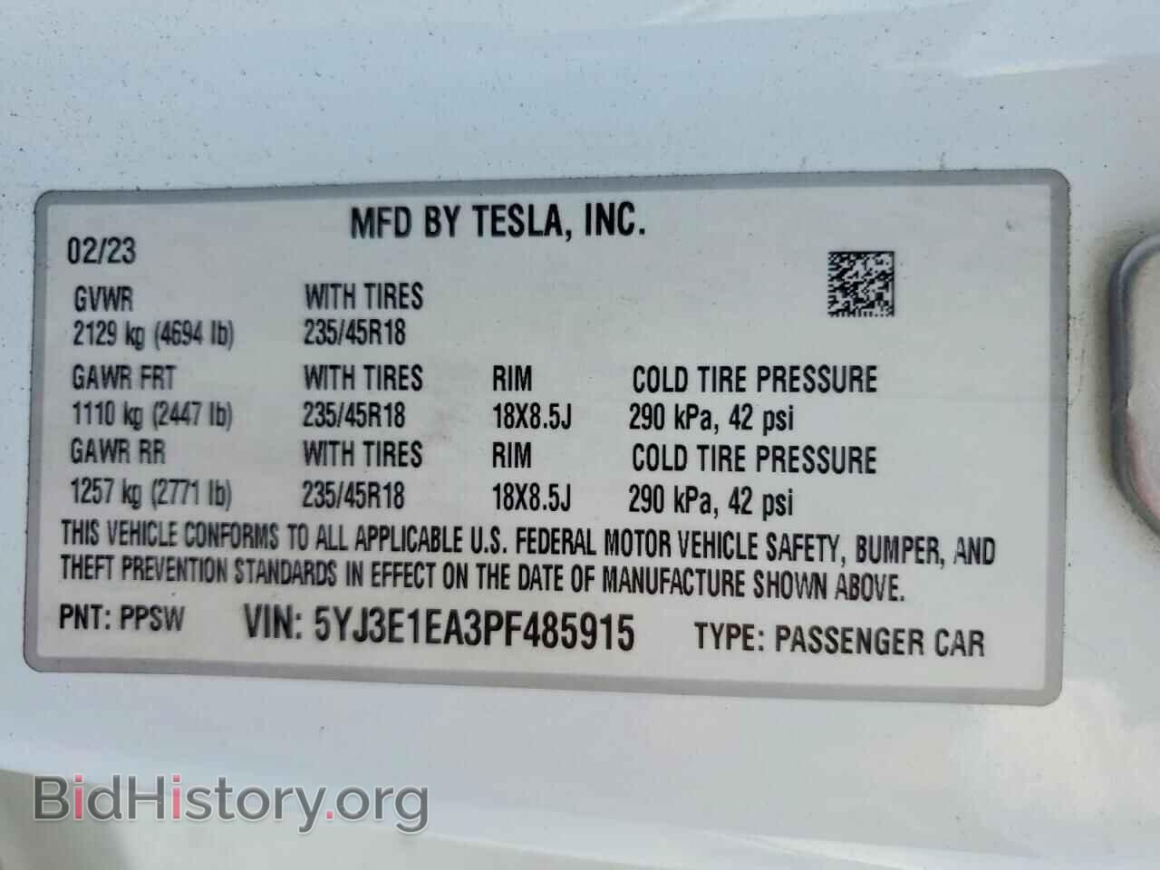 2023 TESLA MODEL 3 - VIN: 5YJ3E1EA3PF485915 - Фото 13