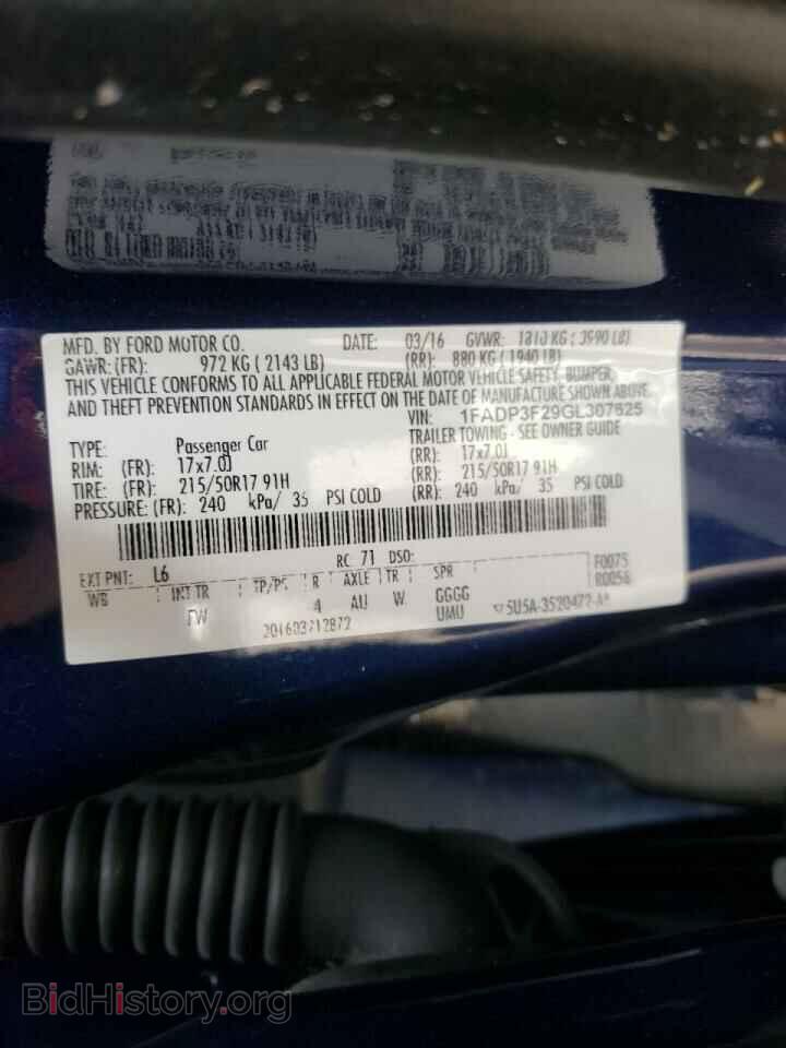 2016 FORD FOCUS - VIN: 1FADP3F29GL307625 - Фото 10