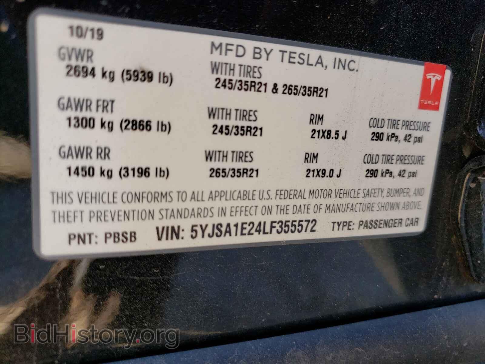 2020 TESLA MODEL S - VIN: 5YJSA1E24LF355572 - Photo 10