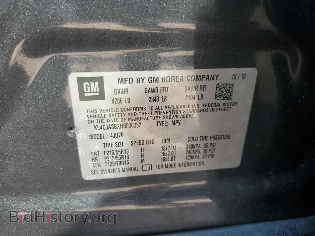 2017 BUICK ENCORE - VIN: KL4CJASBXHB036352 - Photo 13