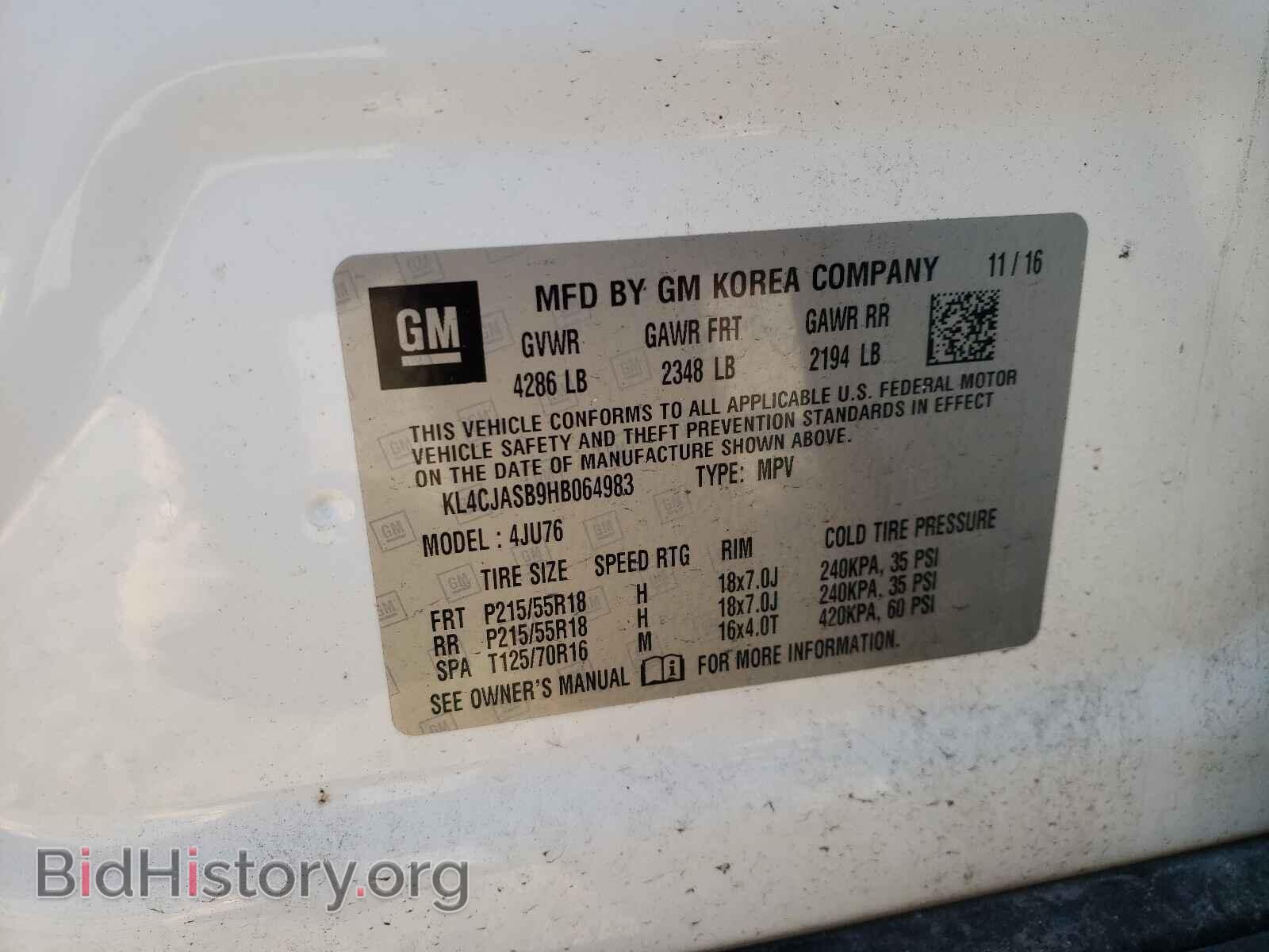 2017 BUICK ENCORE - VIN: KL4CJASB9HB064983 - Photo 10