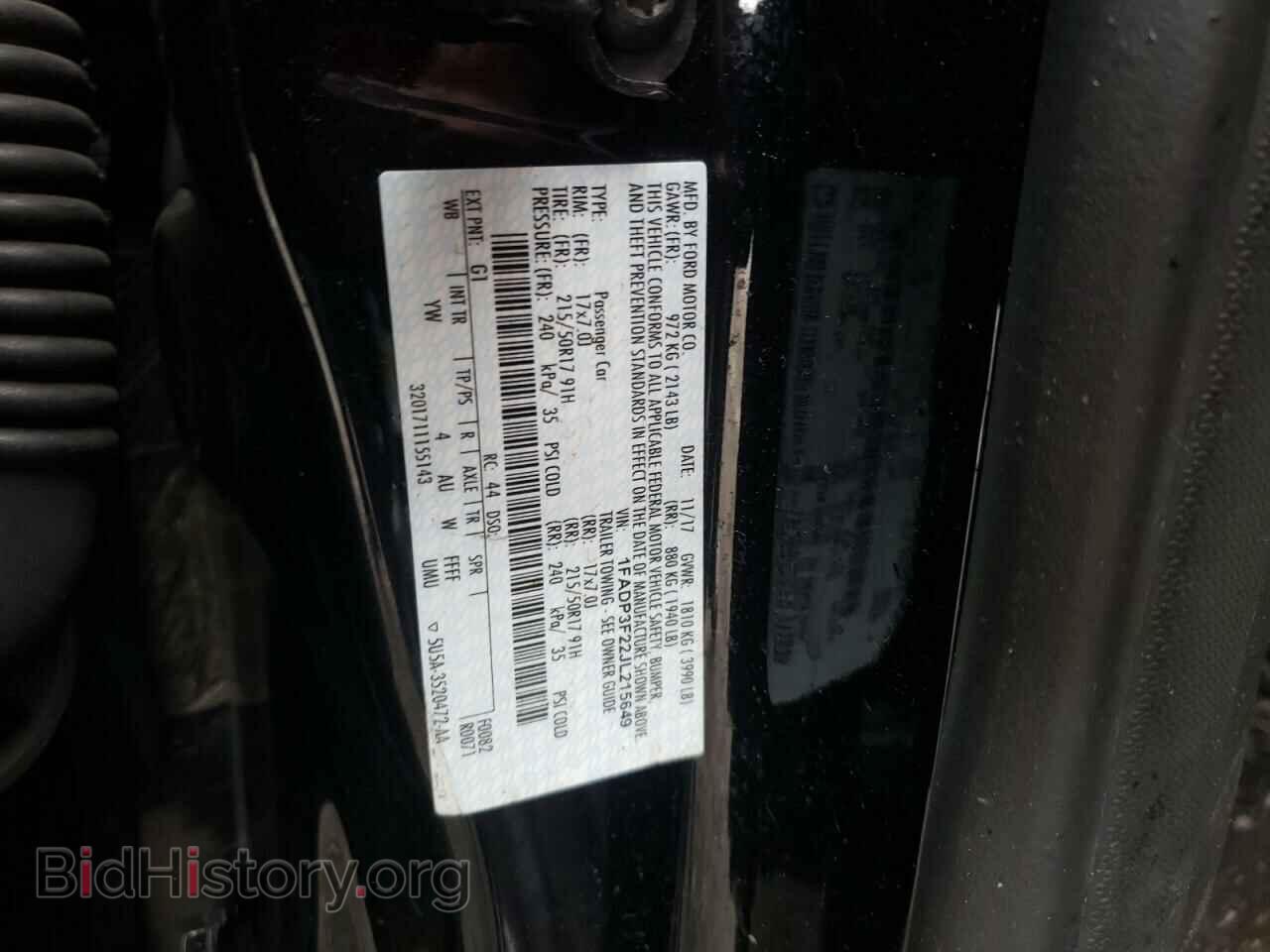 2018 FORD FOCUS - VIN: 1FADP3F22JL215649 - Фото 10