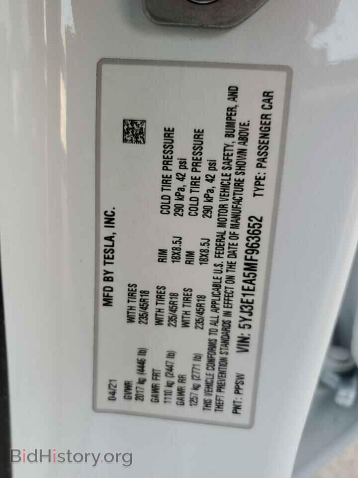 2021 TESLA MODEL 3 - VIN: 5YJ3E1EA5MF963652 - Photo 13