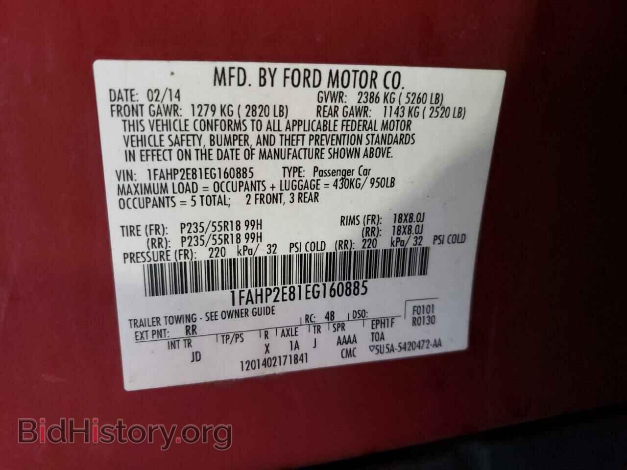 2014 FORD TAURUS - VIN: 1FAHP2E81EG160885 - Photo 10