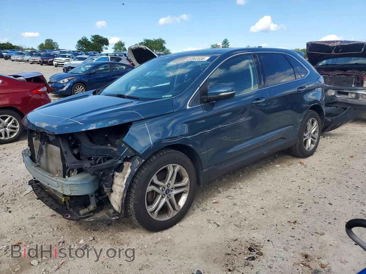 2016 Ford EDGE Titanium (VIN 2FMPK4K84GBC03576) — photo 1 of 14, Copart, damage: front end