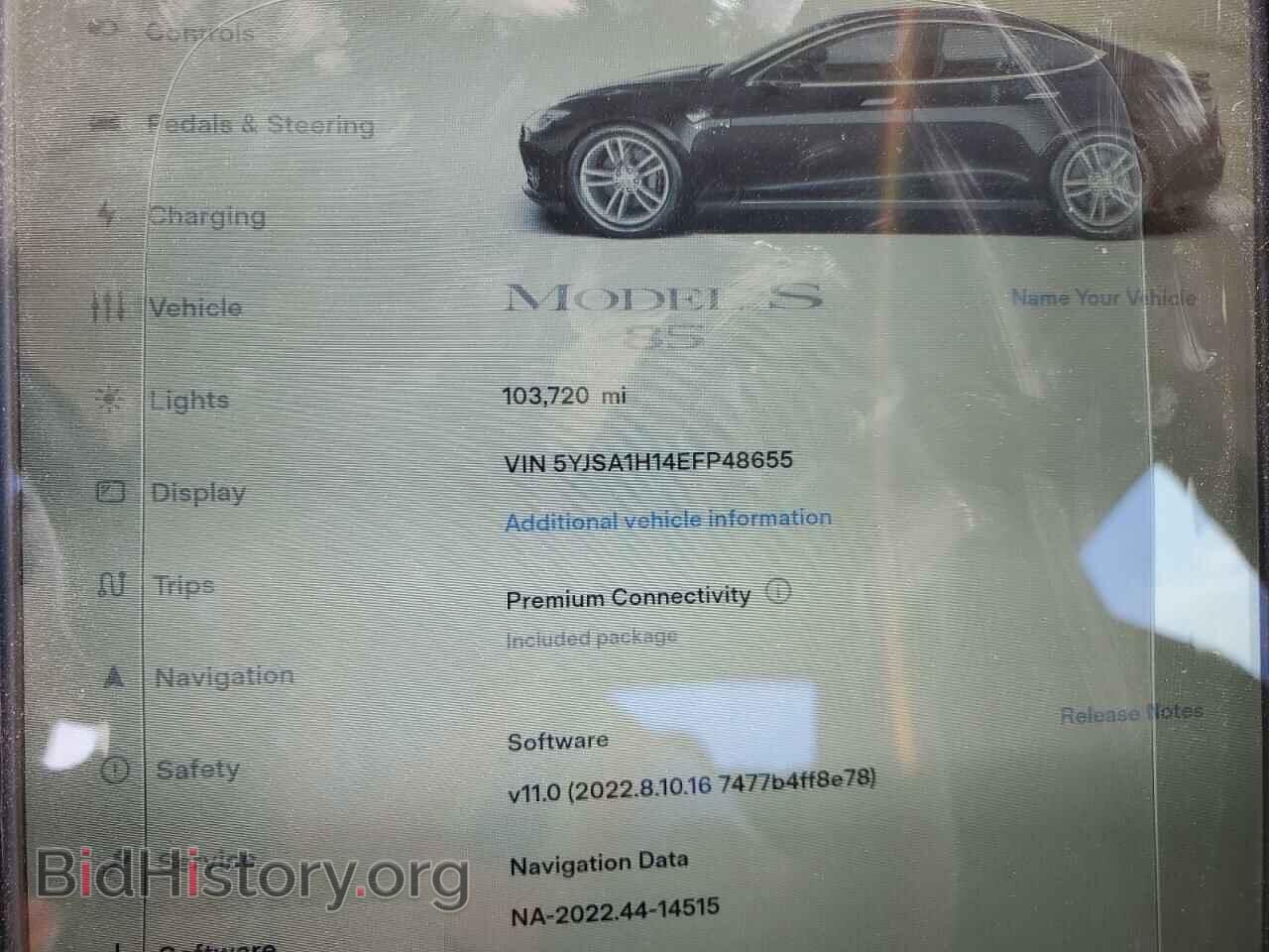 2014 TESLA MODEL S - VIN: 5YJSA1H14EFP48655 - Фото 9