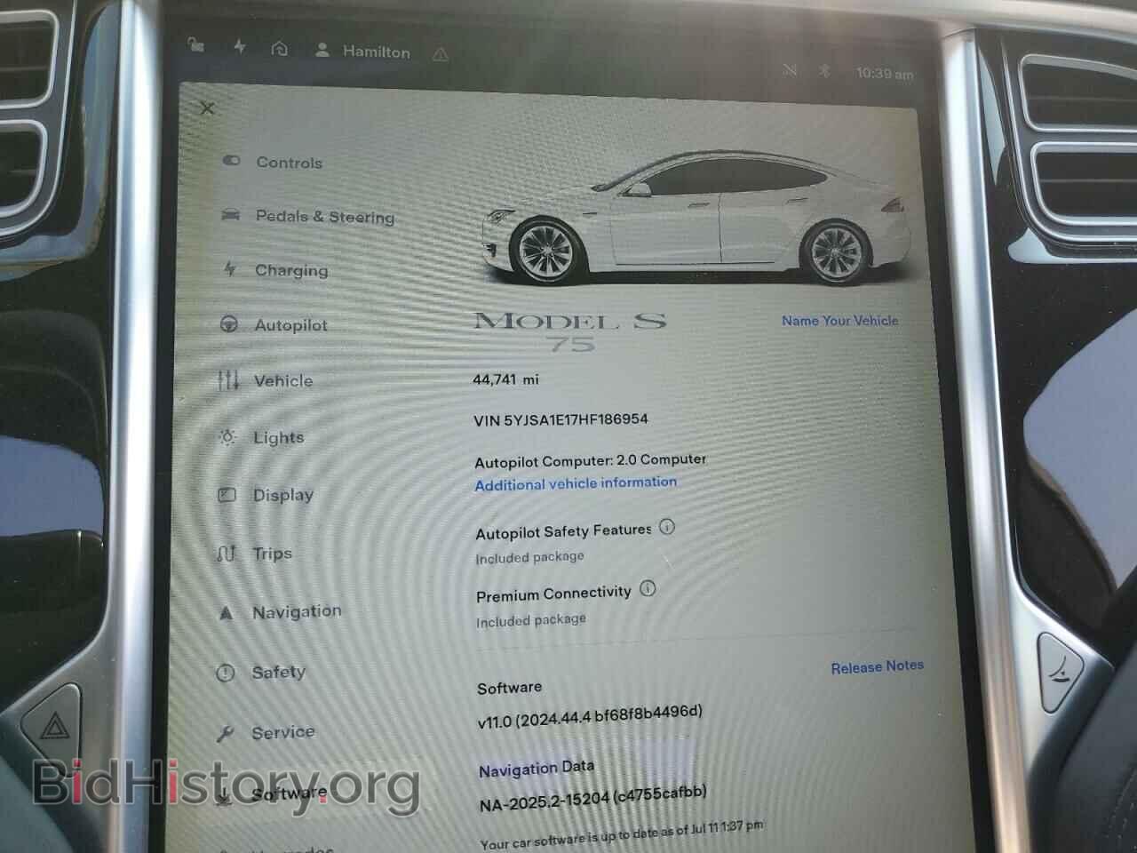 2017 TESLA MODEL S - VIN: 5YJSA1E17HF186954 - Photo 9