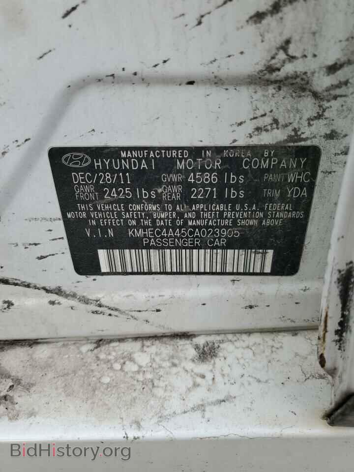 2012 HYUNDAI SONATA - VIN: KMHEC4A45CA023905 - Фото 10