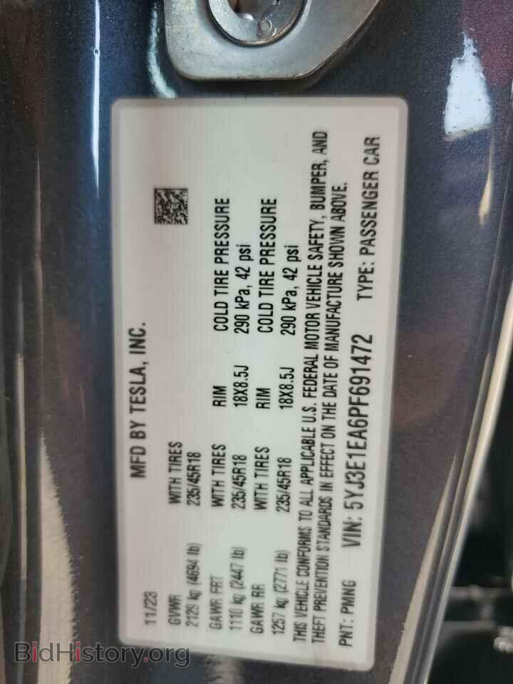 2023 TESLA MODEL 3 - VIN: 5YJ3E1EA6PF691472 - Фото 12