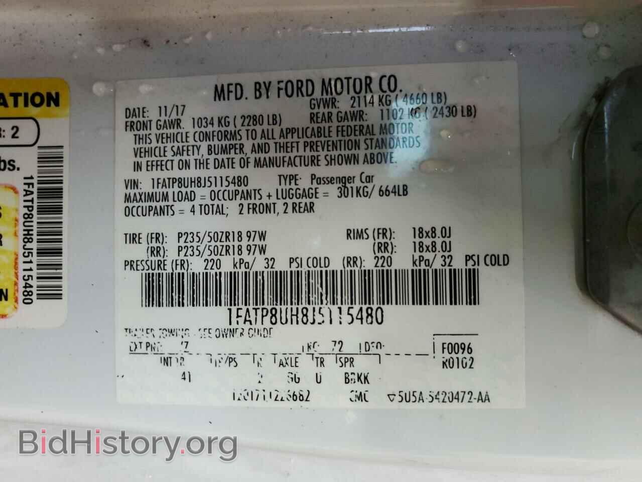 2018 FORD ALL Models - VIN: 1FATP8UH8J5115480 - Photo 12