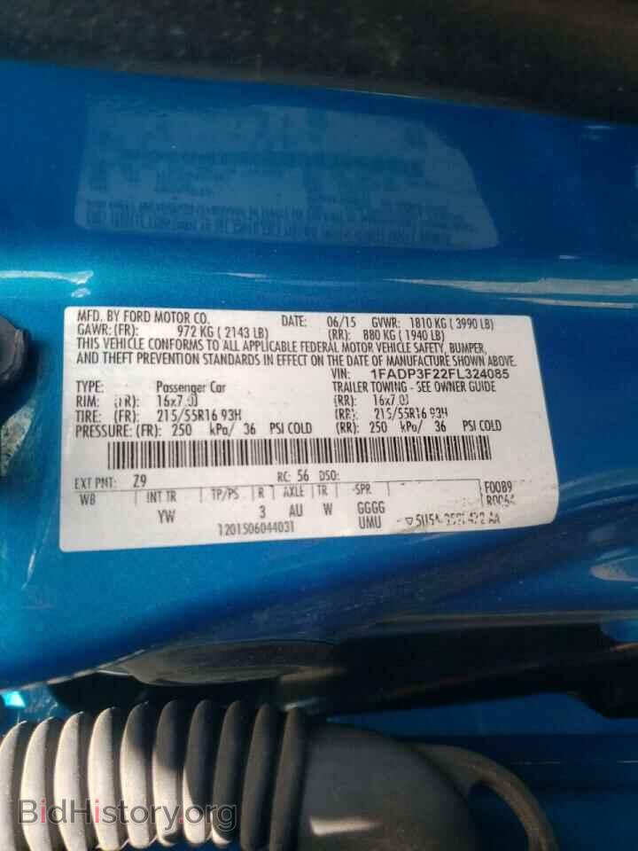 2015 FORD FOCUS - VIN: 1FADP3F22FL324085 - Фото 10