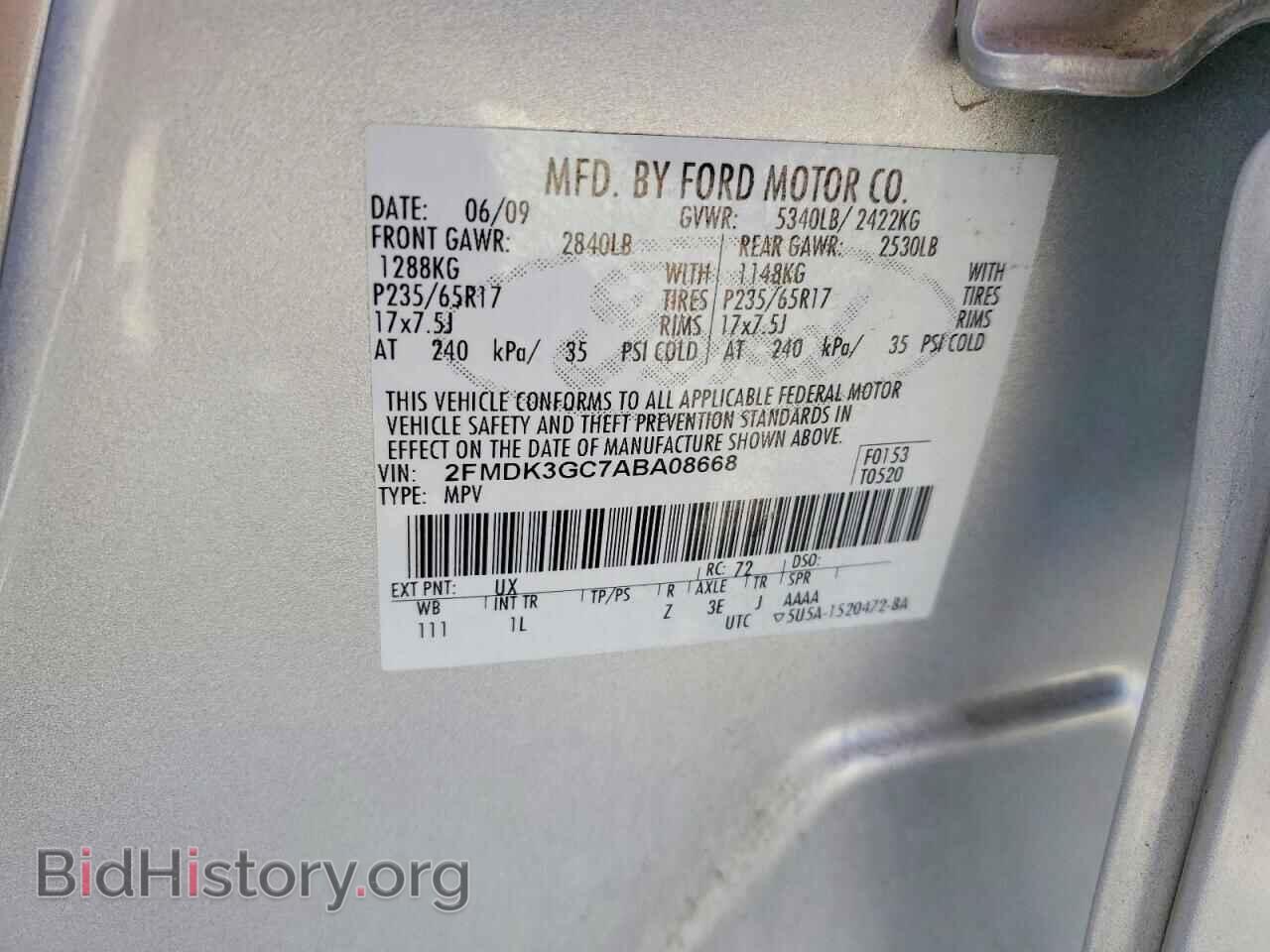 2010 FORD EDGE - VIN: 2FMDK3GC7ABA08668 - Photo 12
