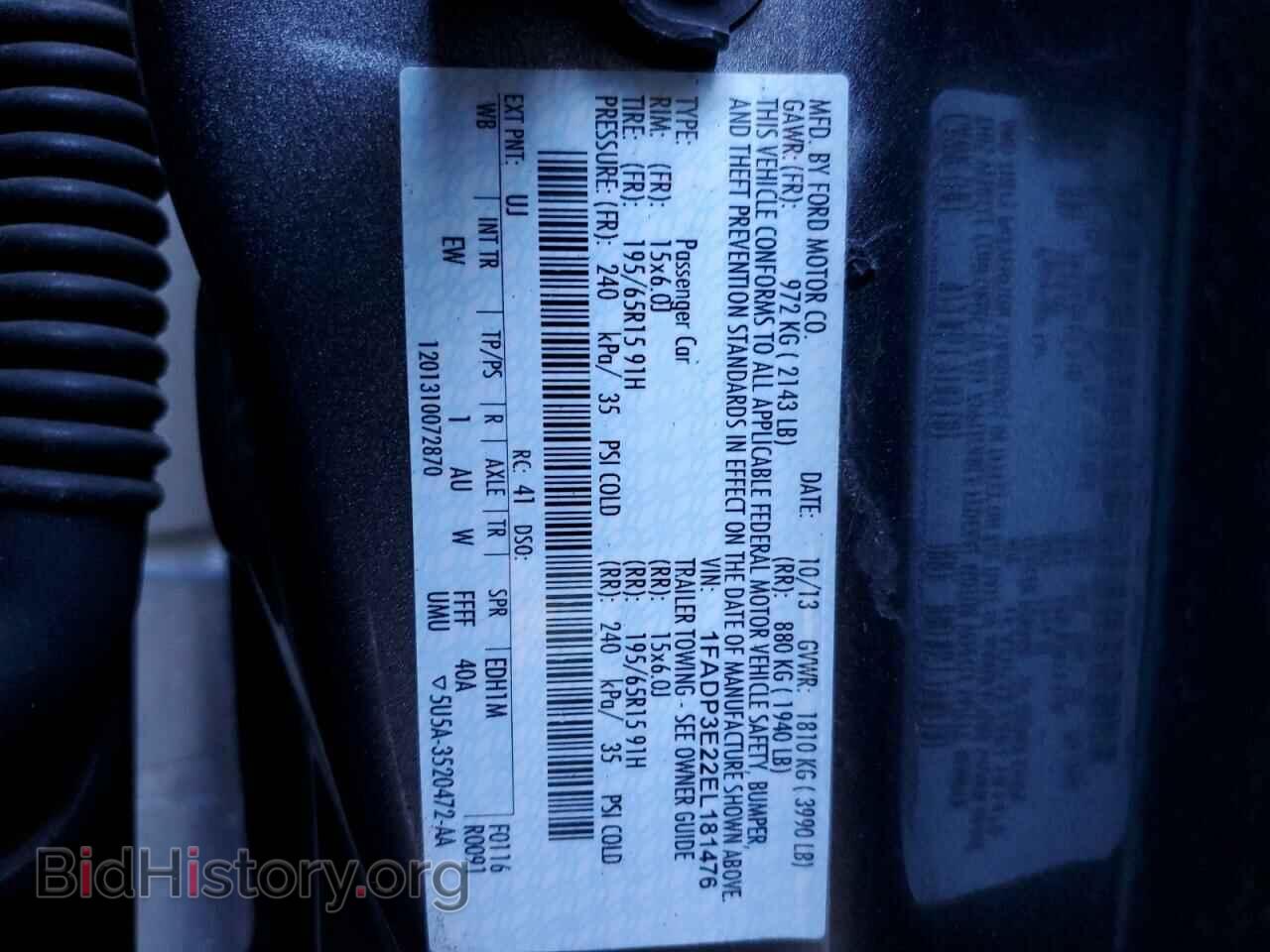 2014 FORD FOCUS - VIN: 1FADP3E22EL181476 - Photo 10