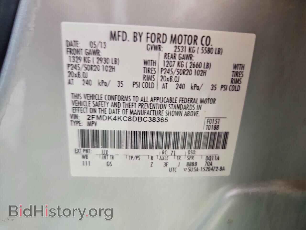 2013 FORD EDGE - VIN: 2FMDK4KC8DBC38365 - Photo 13