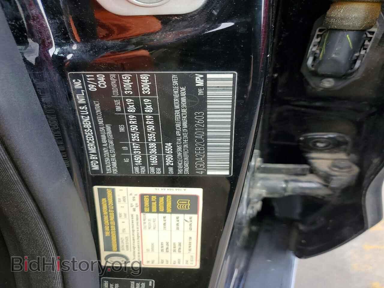 2012 MERCEDES-BENZ M-CLASS - VIN: 4JGDA2EB2CA012603 - Фото 13