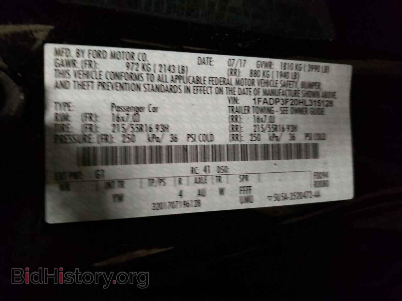 2017 FORD FOCUS - VIN: 1FADP3F20HL315128 - Фото 10